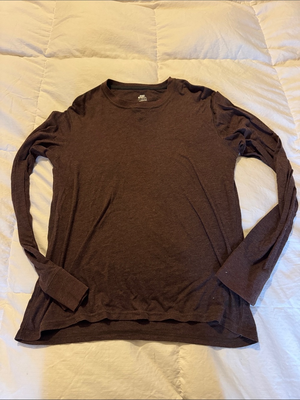 Nike Men's Long-Sleeve Crew Neck Shirt - Brown